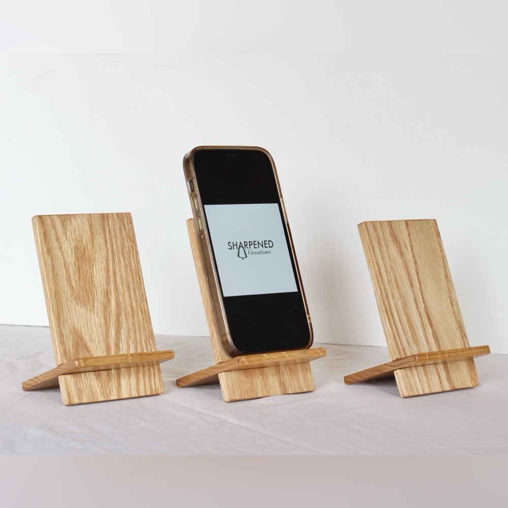 Wooden Collapsible Phone Stand For Desk and Travel, iPhone iPad Stand